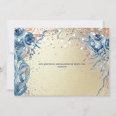 Strand Aquarell Muschel Insel Ozeanorange Save The Date (Rückseite)