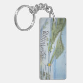 Strand-Aquarell Schlüsselanhänger (Vorderseite links)