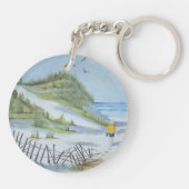 Strand-Aquarell Schlüsselanhänger (Rückseite)