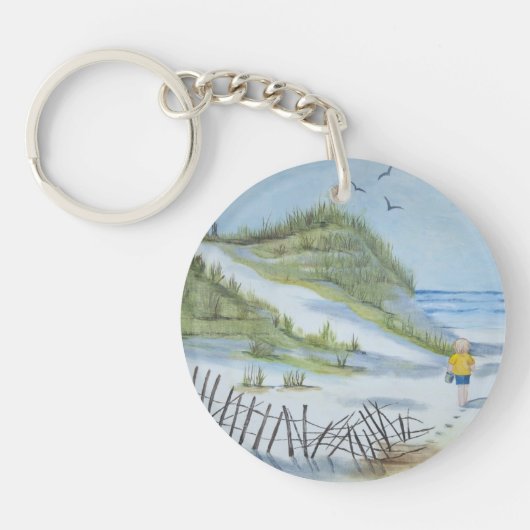 Strand-Aquarell Schlüsselanhänger (Vorderseite)
