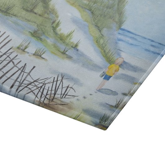 Strand-Aquarell Schneidebrett (Ecke)