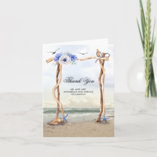 Strand Arbor Hochzeit Danke (Vorderseite)