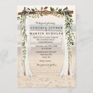 Strand Arbor Hochzeitseinladung Einladung