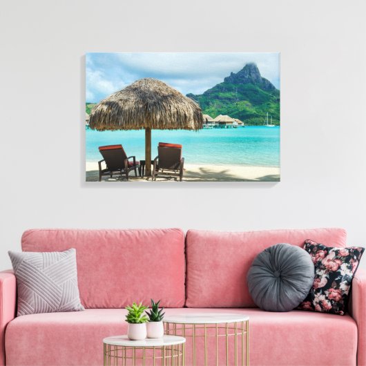 Strand auf Bora Bora Leinwanddruck (Insitu (Wohnzimmer))