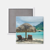 Strand auf Bora Bora Magnet (Vorderseite/Rückseite)