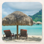 Strand auf Bora Bora Untersetzer (Vorderseite)