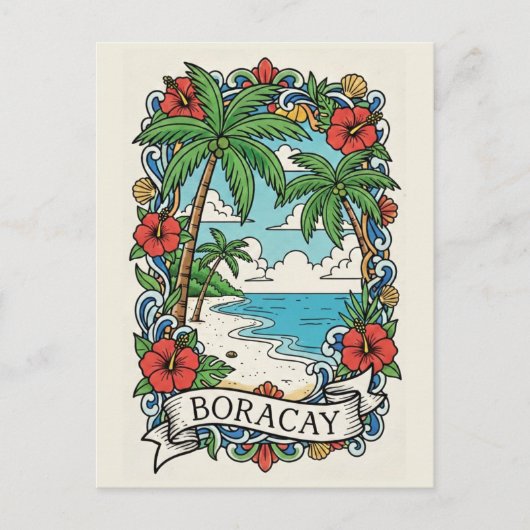 Strand auf Boracay Philippinen Postkarte (Vorderseite)