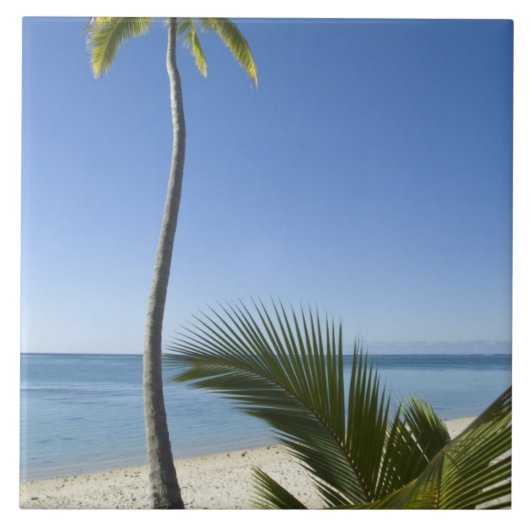 Strand auf dem Festland Aitutaki, Cookinseln Fliese (Vorderseite)
