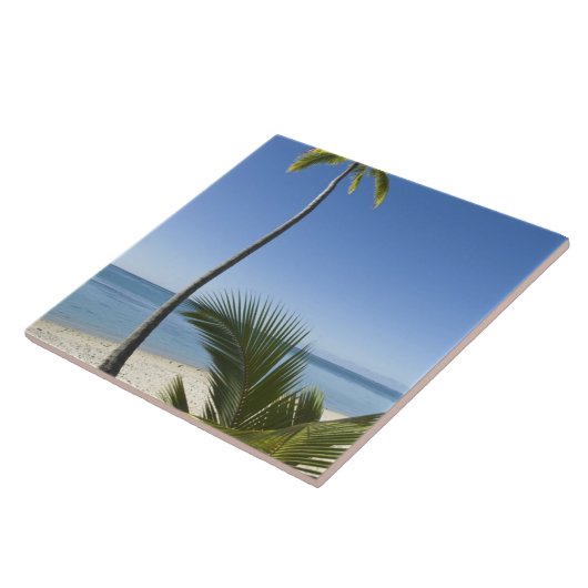 Strand auf dem Festland Aitutaki, Cookinseln Fliese (Seite)