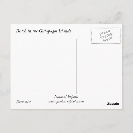 Strand auf den Galapagos-Inseln Postkarte (Rückseite)