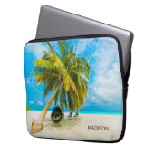 Strand auf den Malediven individuelle Name Laptop- Laptopschutzhülle (Vorderseite Links)