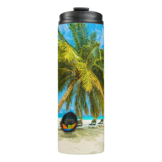 Strand auf den Malediven individuelle Name tumbler Thermosbecher (Vorderseite)