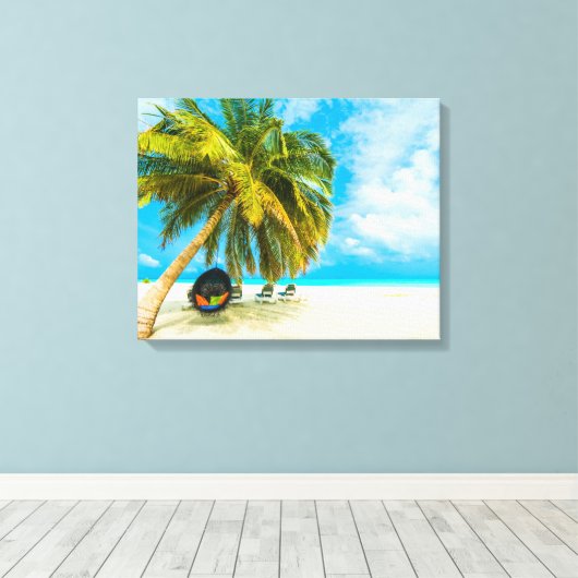 Strand auf den Malediven, Leinwand 1 (Insitu (Holzboden))