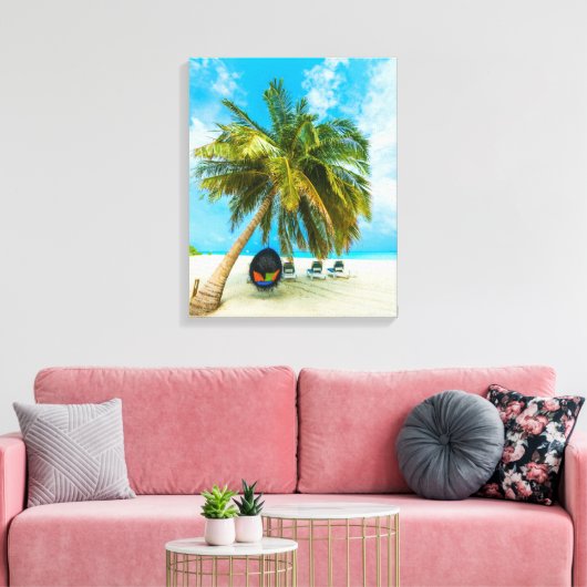 Strand auf den Malediven, Leinwand 2 (Insitu (Wohnzimmer))