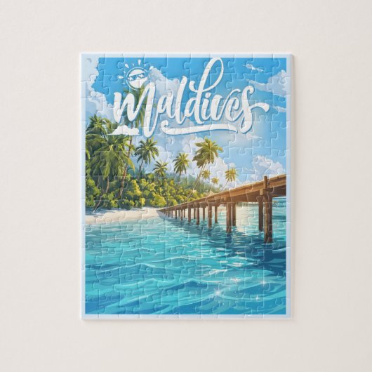 Strand auf den Malediven Puzzle (Vertikal)