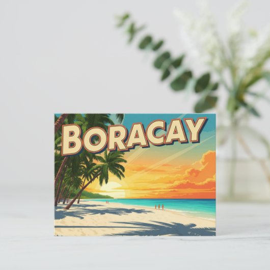 Strand auf den Philippinen Vintag Postkarte (Stehend Vorderseite)
