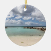 Strand auf der Insel De Palm - Aruba Keramik Ornament (Vorne)