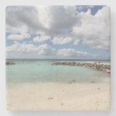 Strand auf der Insel De Palm - Aruba Steinuntersetzer (Vorderseite)