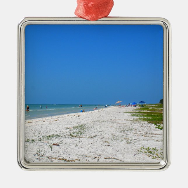 Strand auf Sanibel Insel Ornament Aus Metall (Vorne)