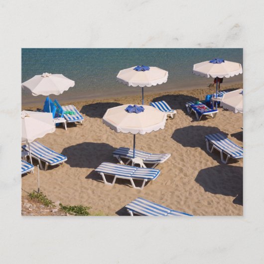 Strand-Aufenthaltsraum | Rhodos, Dodecanese Postkarte (Vorderseite)