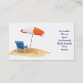Strand-Ausrüstungshausmiete Visitenkarte (Rückseite)