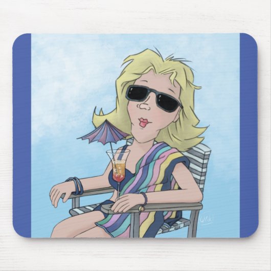 Strand-Babe-Mauspad Mousepad (Vorne)