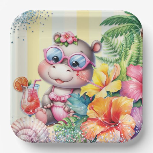 Strand-Baby-Party-Teller Pappteller (Vorderseite)