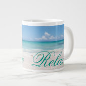 Strand Backgroud Jumbo-Tasse (Vorderseite Rechts)