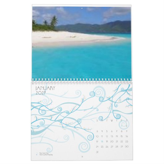 Strand, Bahamas Kalender (Jan 2027)