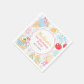Strand- Beach-Pastell-Doodle-Mädchen-Geburtstag Serviette (Ecke)