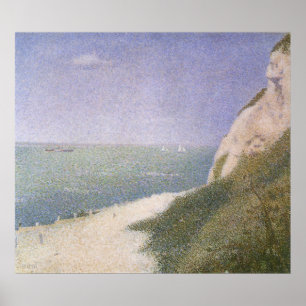 Strand bei Honfleur durch Georges Seurat, Vintage Poster