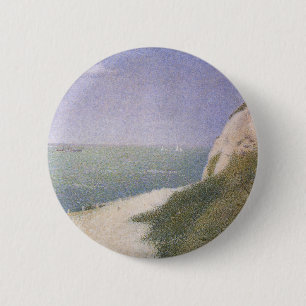 Strand bei Honfleur von Georges Seurat, Vintage Ar Button