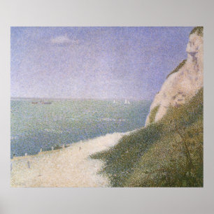 Strand bei Honfleur von Georges Seurat, Vintage Ku Poster