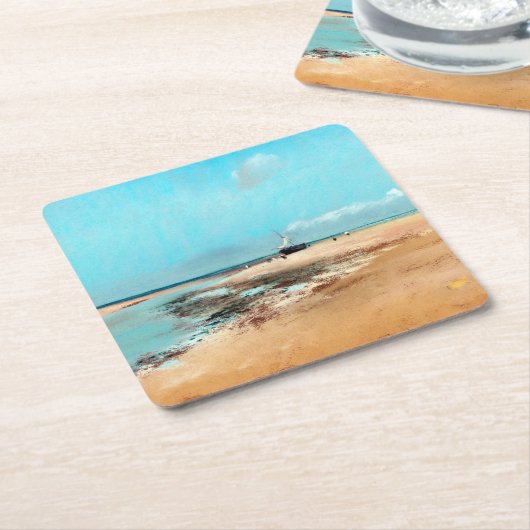 Strand bei Low Tide (Mouth of the River), Edgar De Rechteckiger Pappuntersetzer (angewinkelt)