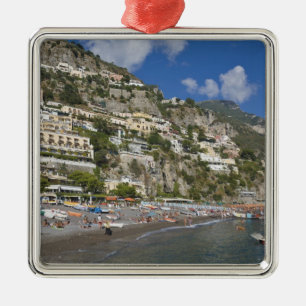 Strand bei Positano, Kampanien, Italien Silbernes Ornament