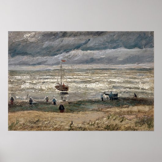 Strand bei Scheveningen im Stormy Weather by Vince Poster (Vorne)