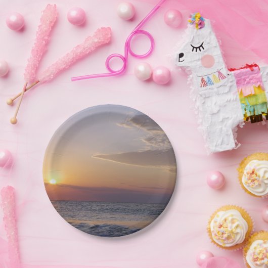 Strand bei Sunrise Pappteller (Party)