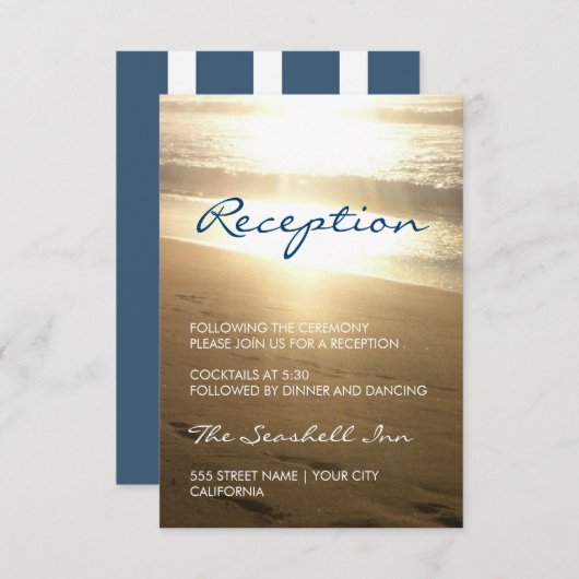 Strand bei Sunset - Empfang Begleitkarte (Vorne/Hinten)