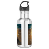 Strand bei Sunset mit Muscheln Edelstahlflasche (Vorderseite)