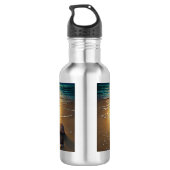 Strand bei Sunset mit Muscheln Edelstahlflasche (Rückseite)