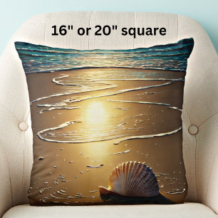 Strand bei Sunset mit Muscheln Kissen