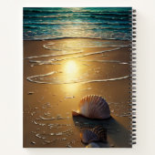 Strand bei Sunset mit Muscheln Notizblock (Rückseite)