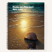 Strand bei Sunset mit Muscheln Notizblock (Vorderseite)