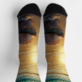 Strand bei Sunset mit Muscheln Socken (Oben)