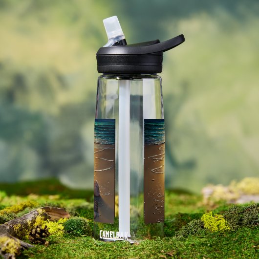 Strand bei Sunset mit Muscheln Trinkflasche (Außenbereich)