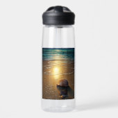 Strand bei Sunset mit Muscheln Trinkflasche (Vorne)
