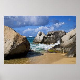 Strand bei Virgin Gorda, Britische Jungferninseln Poster
