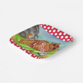 Strand Bikini Katze Pappteller (Gewinkelt)