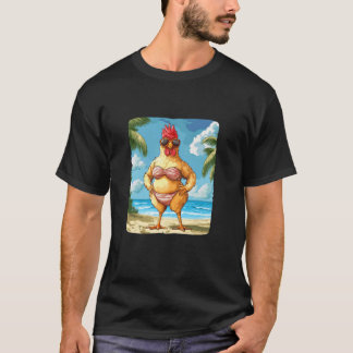 Strand Bikini Kostüm mit diesem lustigen Hühner Sc T-Shirt