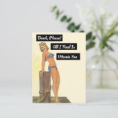 Strand bitte alles, was ich brauche, ist Vitamin S Postkarte (Stehend Vorderseite)